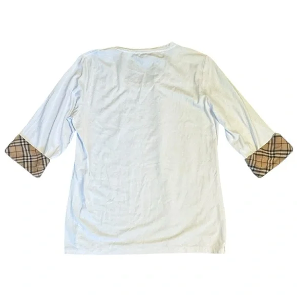 Burberry London White Crew Neck Long Sleeve T-Shirt Sz XL - Picture 3 of 5